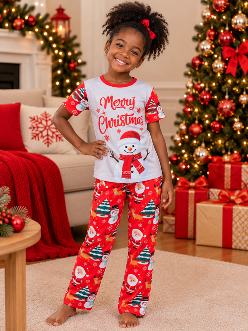 PANTALON CAMISETA NAVIDEÑA  NIÑA