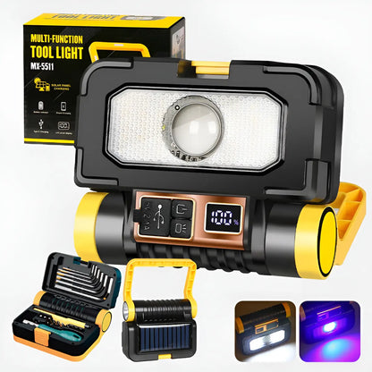 Linterna multiherramienta solar MX 5511 con panel solar y destornillador incluido