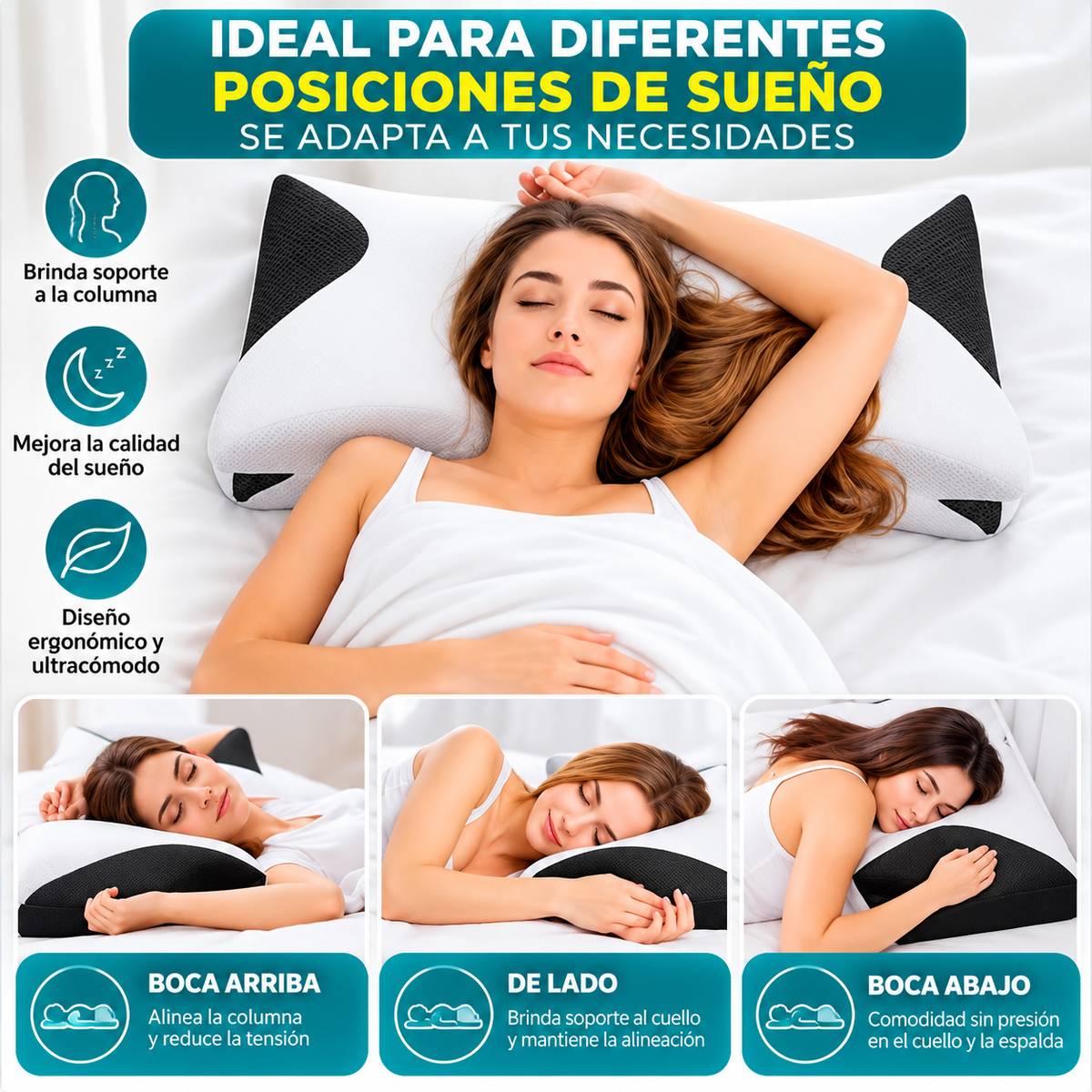 Almohada Cervical Ergonómica Viscoelástica