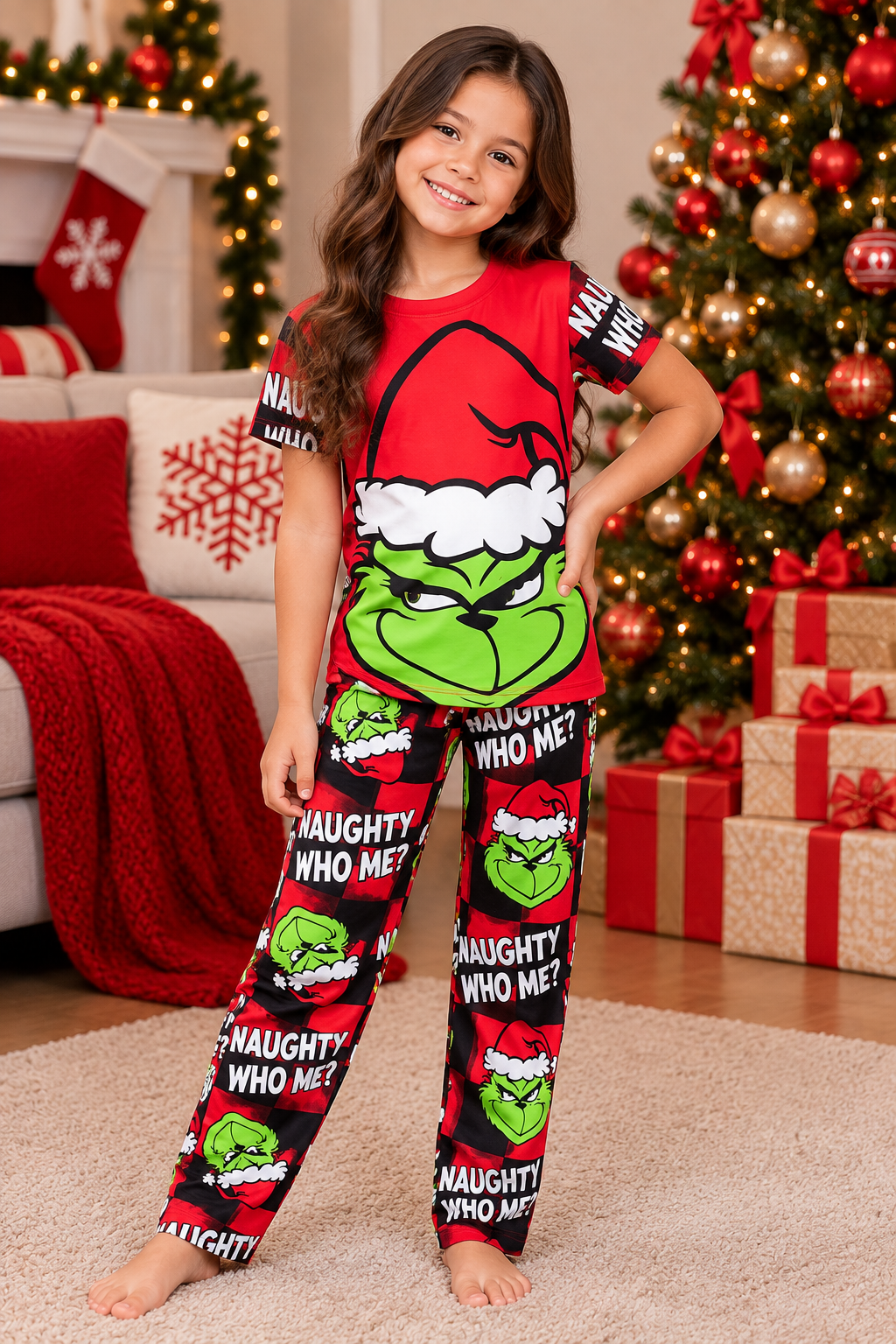 PANTALON CAMISETA NAVIDEÑA  NIÑA
